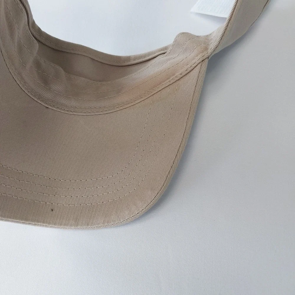 Vtg Walt Disney Mickey Mouse Visor Hat Adult One Size Khaki Blue Strap Back Logo